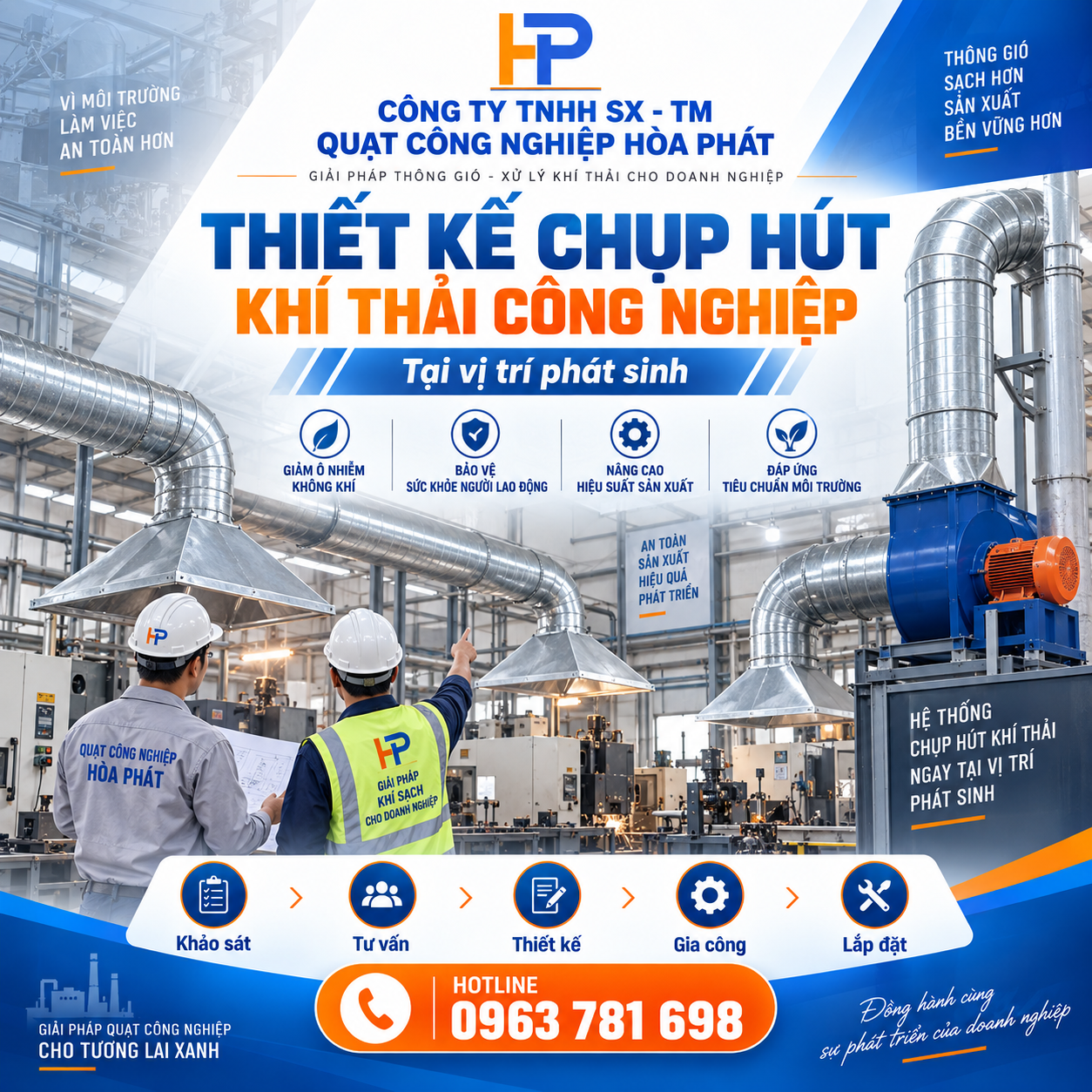 thiết kế chụp hút khí thải công nghiệp